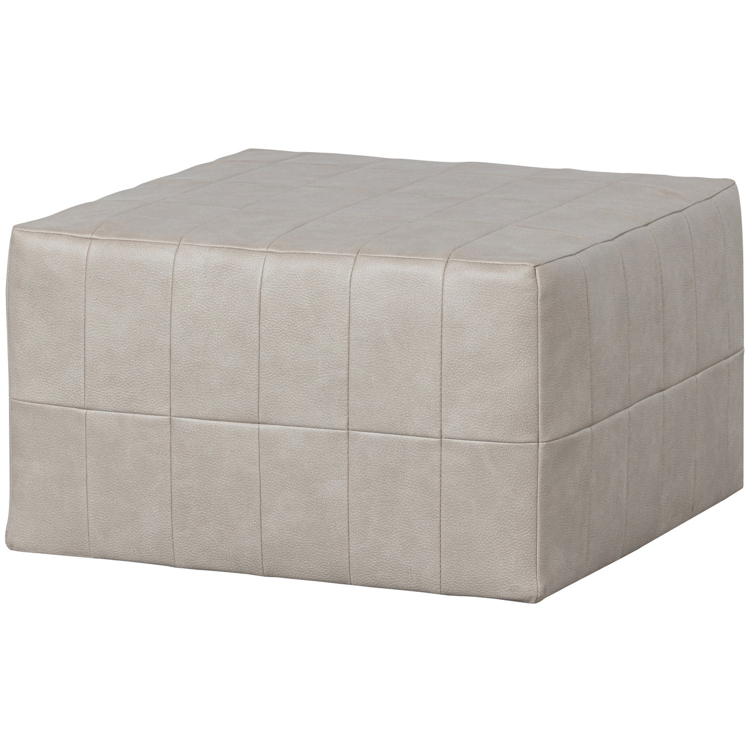Patchwork Poef Leerlook Naturel