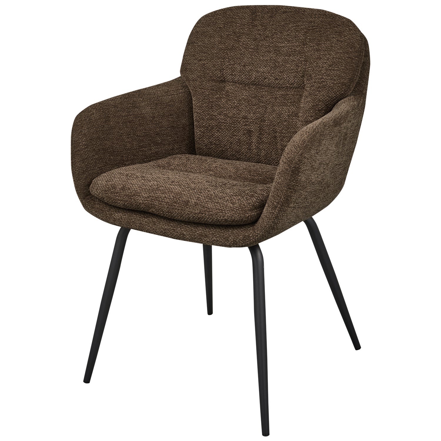 RUNA EETKAMERSTOEL CHENILLE WARM BRUIN