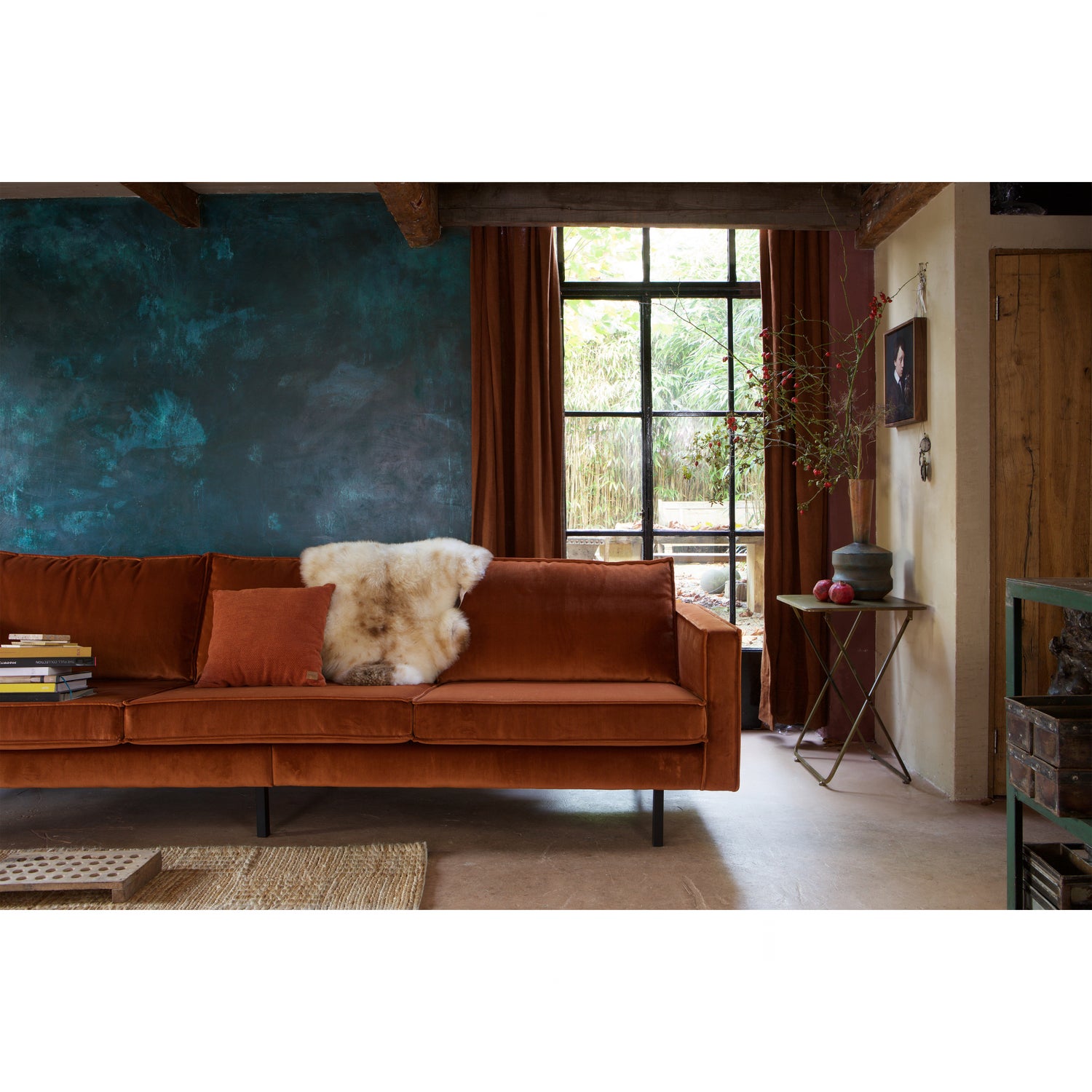 Rodeo Bank 3-zits Velvet Roest
