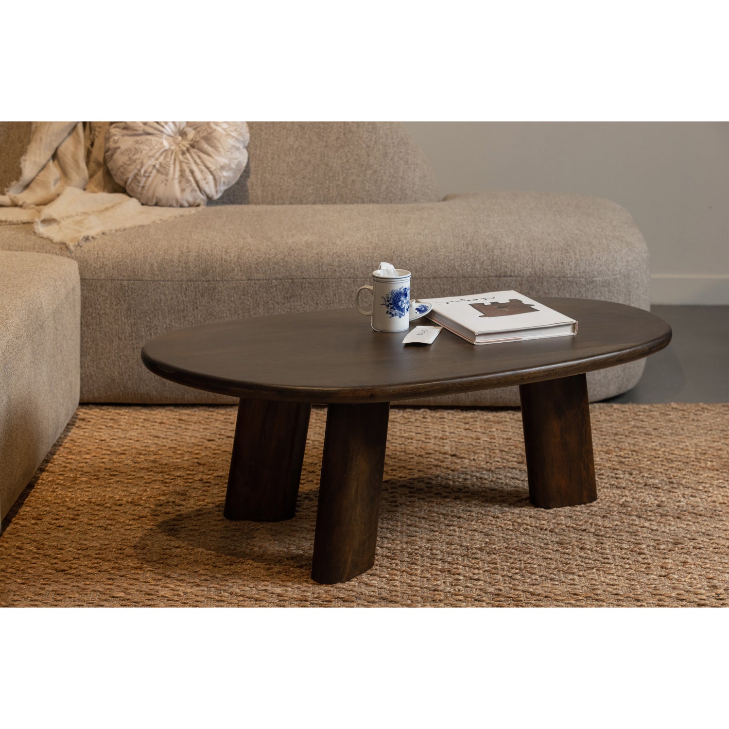 Roundly Salontafel Mango Hout Walnoot