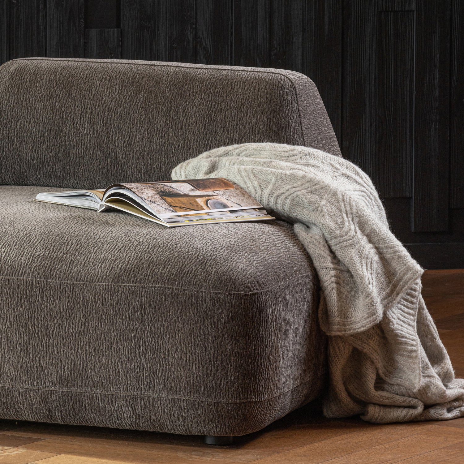 STERCK FAUTEUIL MET VERPLAATSBARE RUGLEUNING CHARCOAL