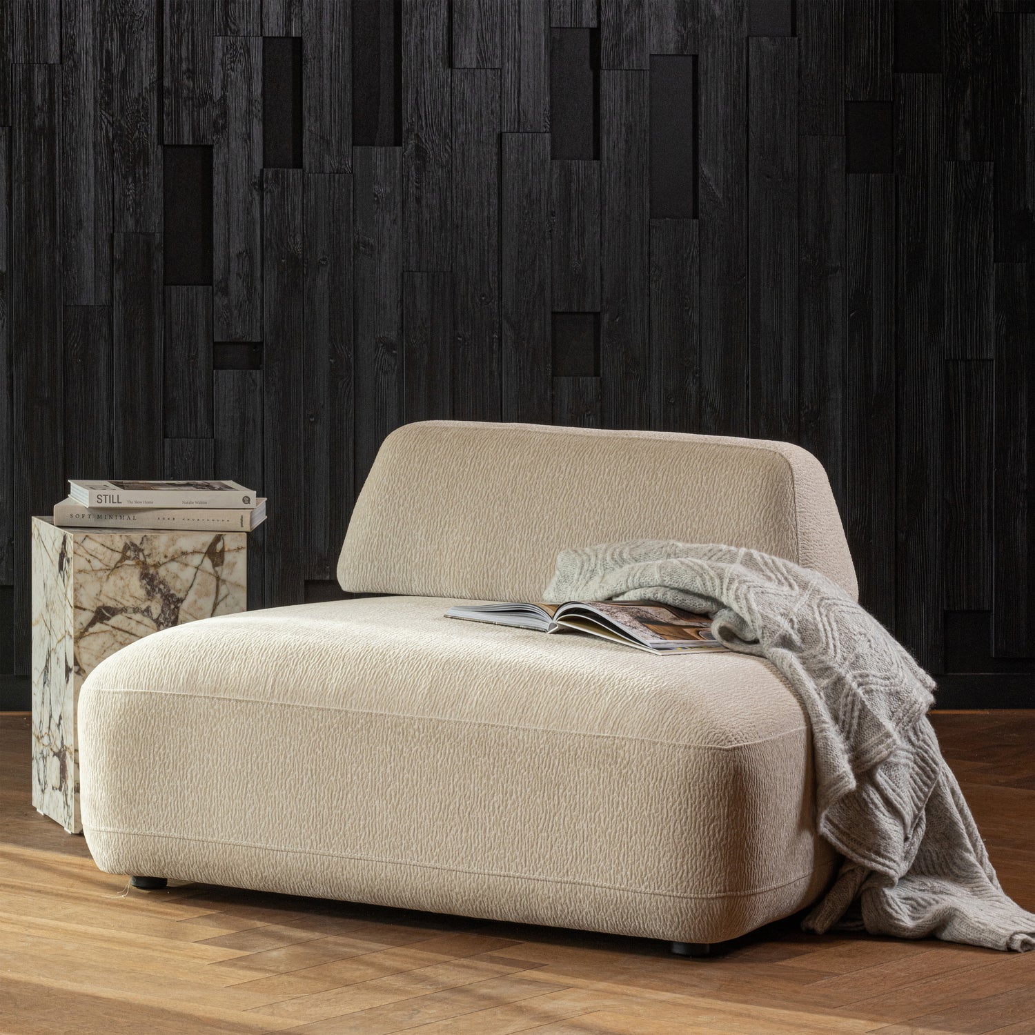 STERCK FAUTEUIL MET VERPLAATSBARE RUGLEUNING ZAND