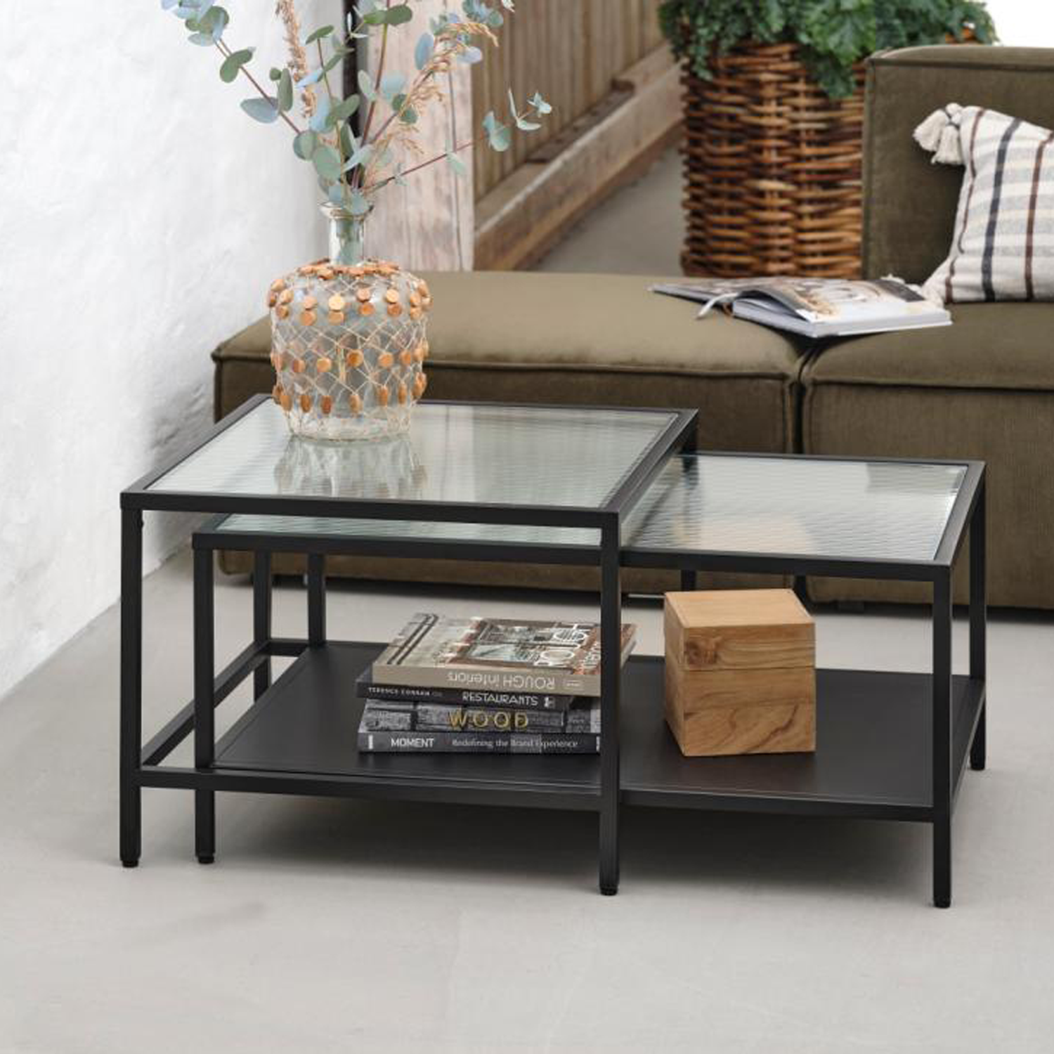 Salontafel Bronco set van 2 Zwart
