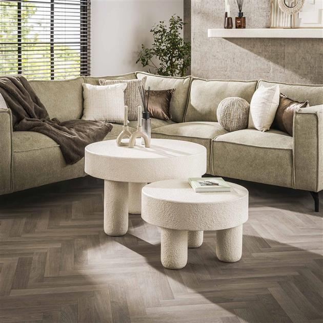 Salontafel D80 bulky stone / Marmer composiet
