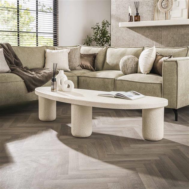 Salontafel XL kiezel driehoek / Marmer composiet