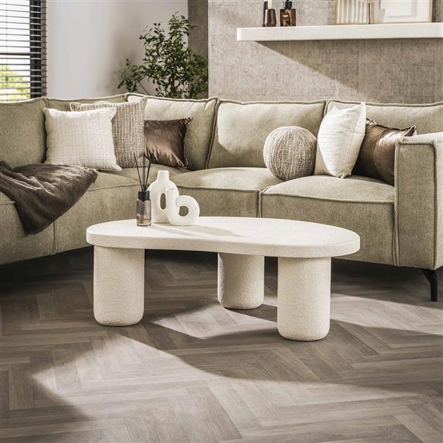Salontafel XL kiezel organisch / Marmer composiet