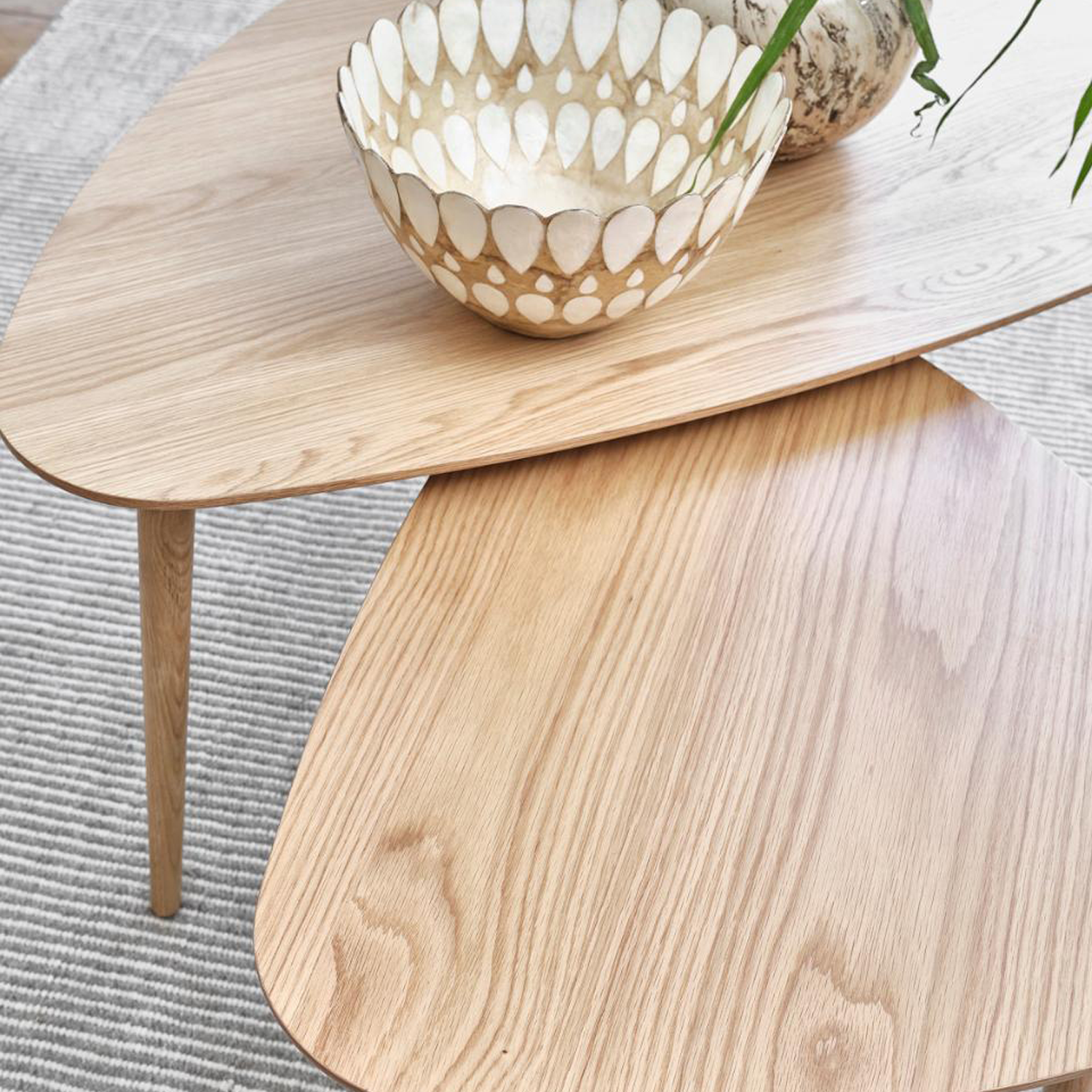 Salontafel set Adda Triangle Eiken
