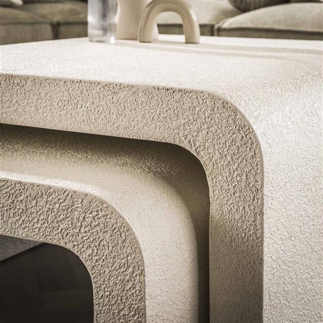 Salontafel set/2 bend stone / Marmer composiet