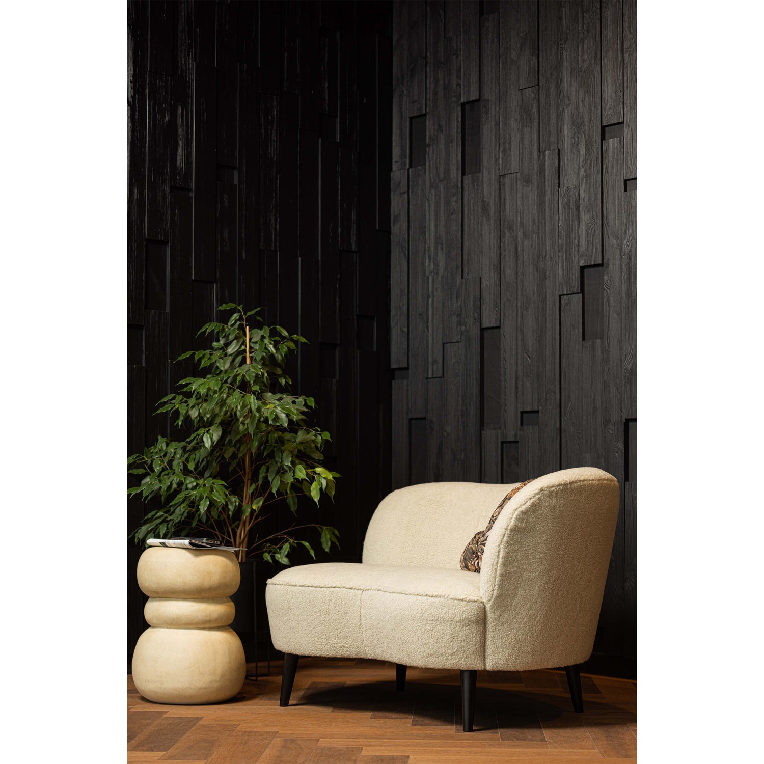 Sara Lounge Fauteuil Rechts Teddy Off White
