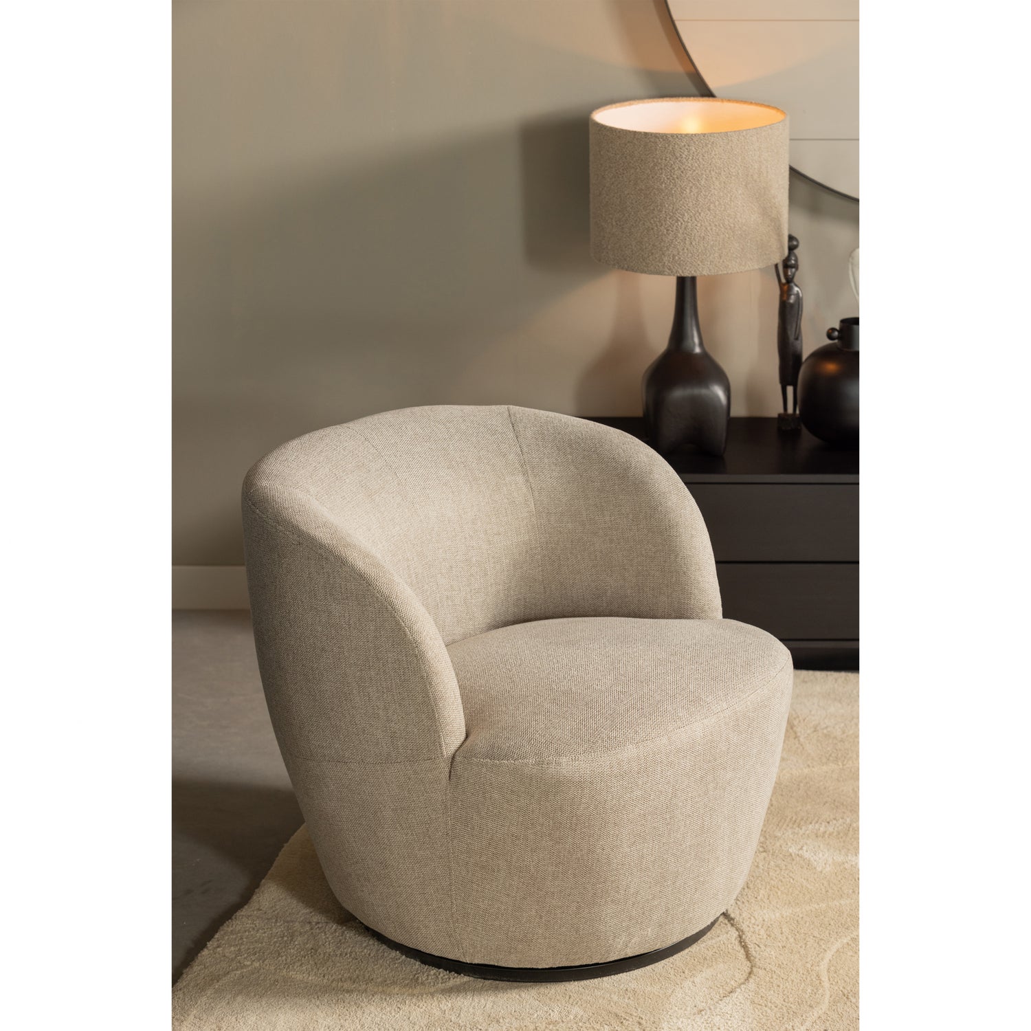 Serra Draaifauteuil Geweven Stof Zand