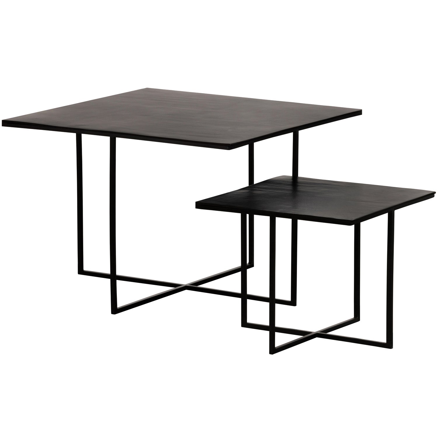 Set V 2 - Olan Bijzettafels Metaal Warm Bruin
