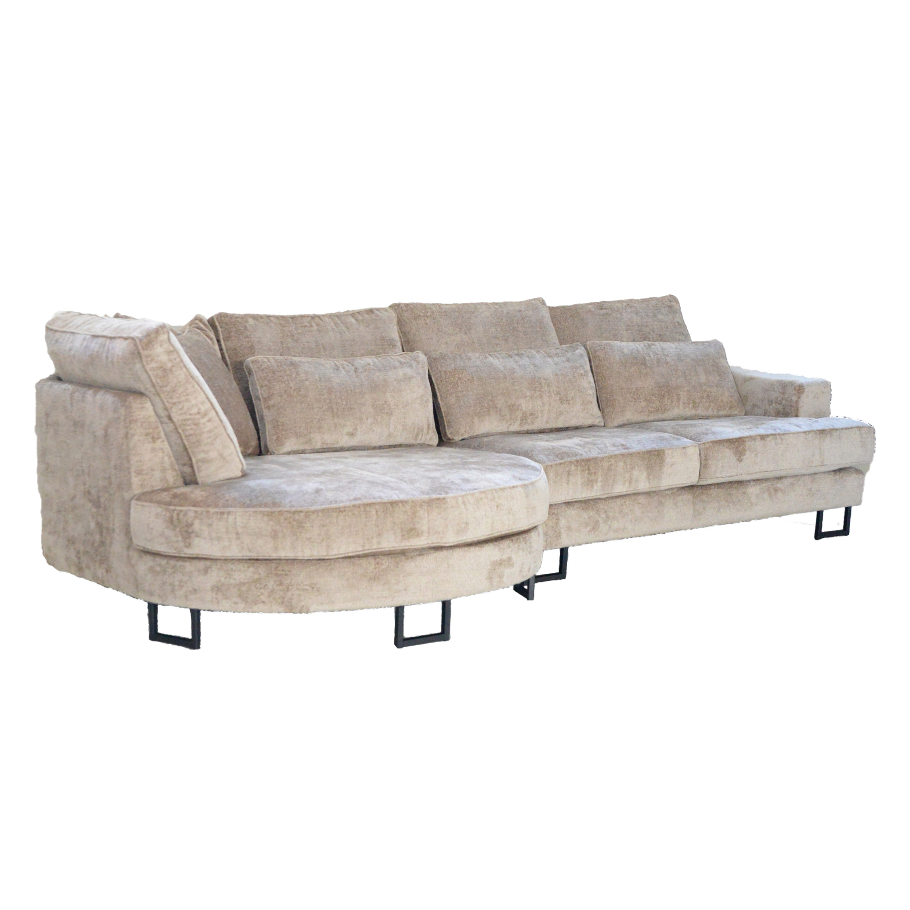 Showroommodel Hoekbank Pretty Structure Velvet Beige, zelf afhalen