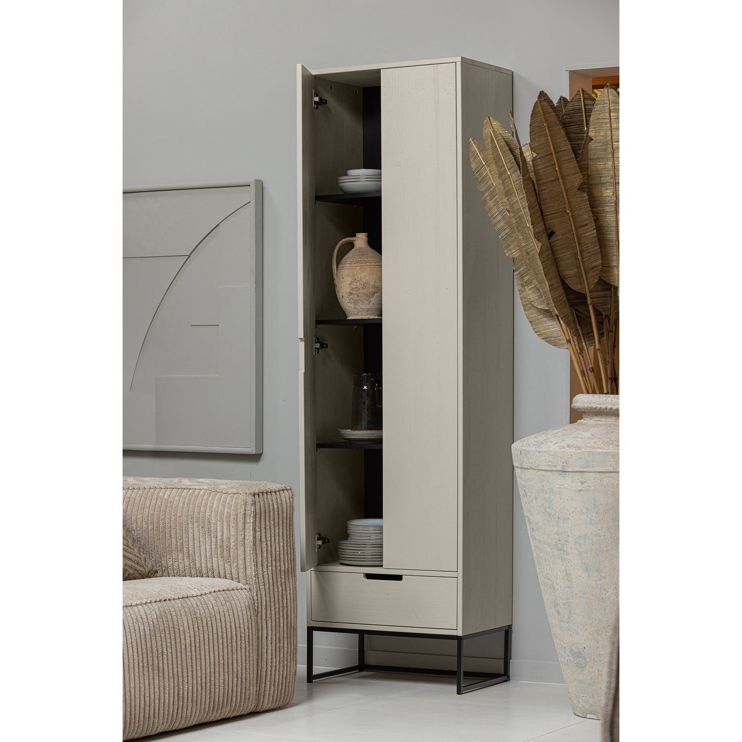 Silas Hoge Kast Grenen Dust [fsc]