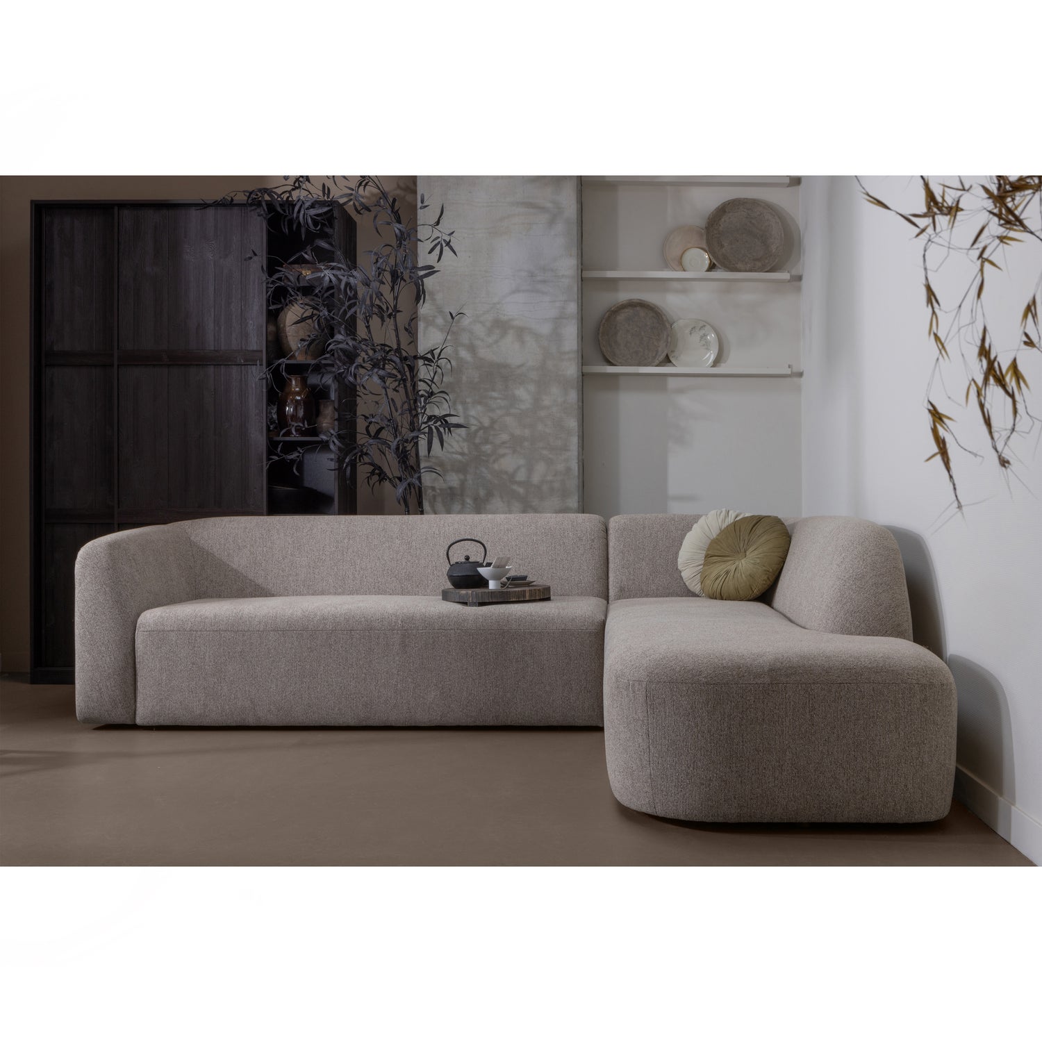 Sloping Hoekbank Rechts Naturel Melange