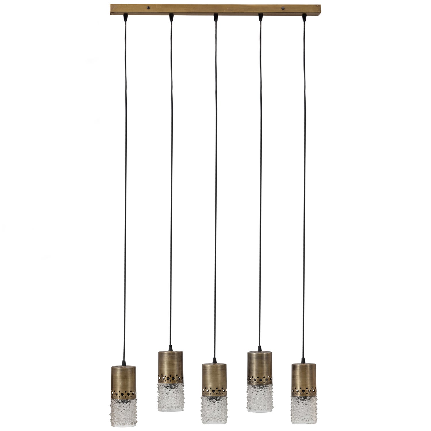 Sprinkle Hanglamp 5 Lampen Glas Antique Brass