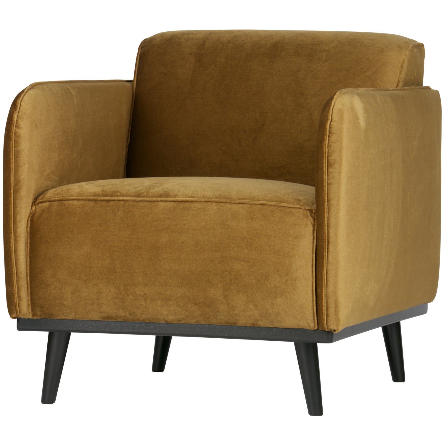 Statement Fauteuil Met Arm Fluweel Honing Geel