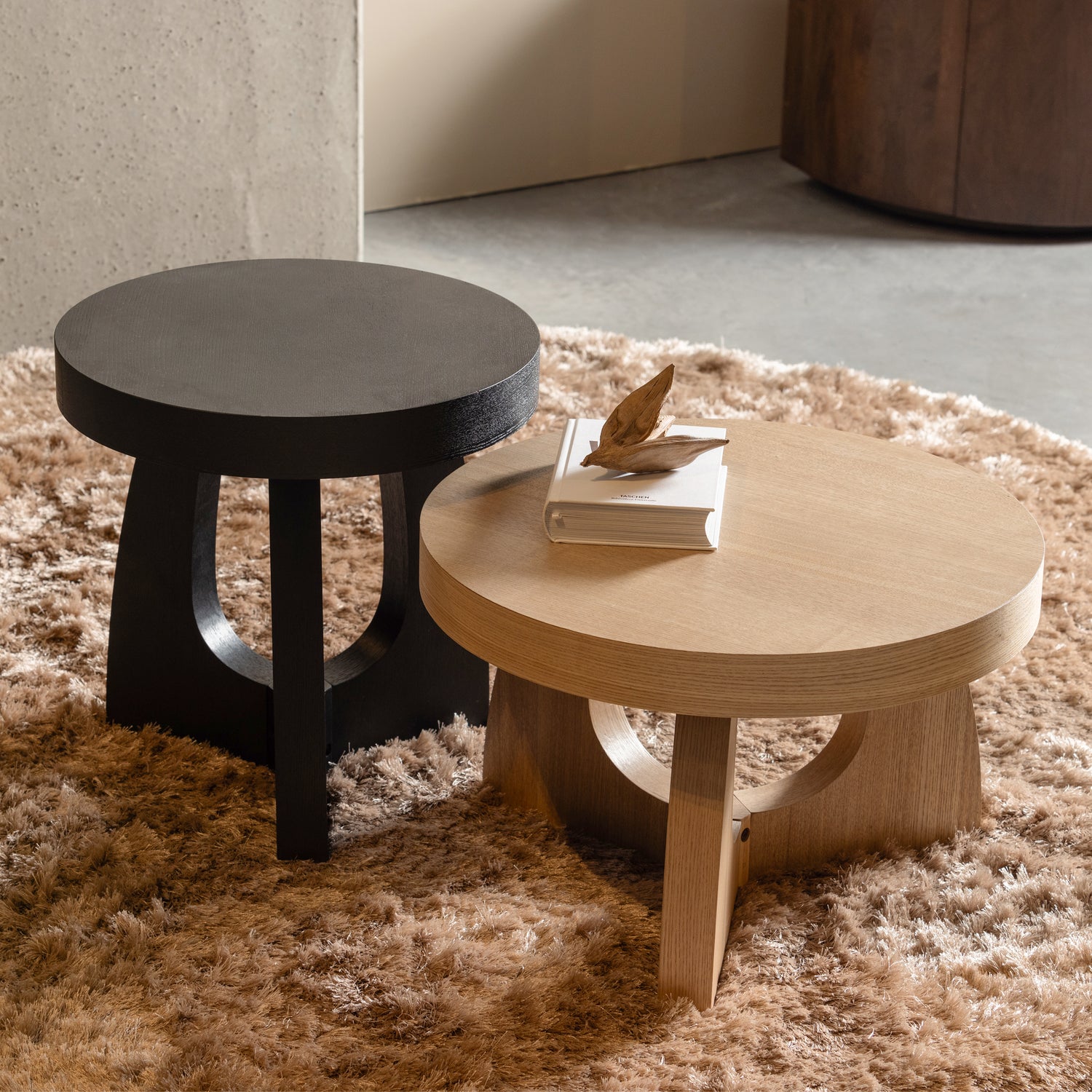 TALA BIJZETTAFEL MDF FINEER ZWART 45xO45CM