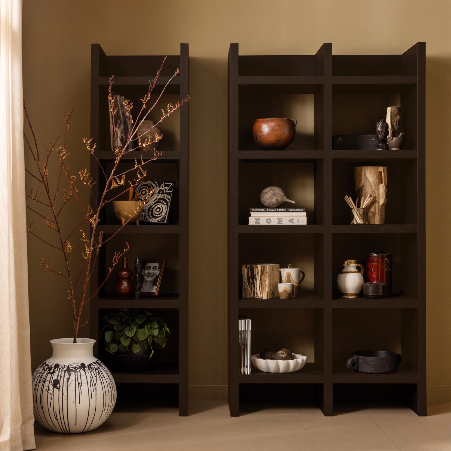 TIMO OPEN KAST MDF DONKERBRUIN 195x100x40CM