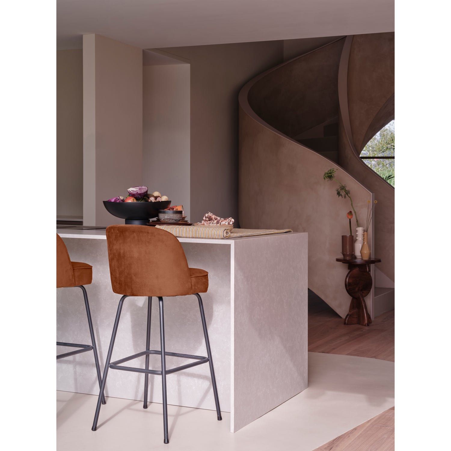 Vogue Barstoel 80cm Fluweel Roest