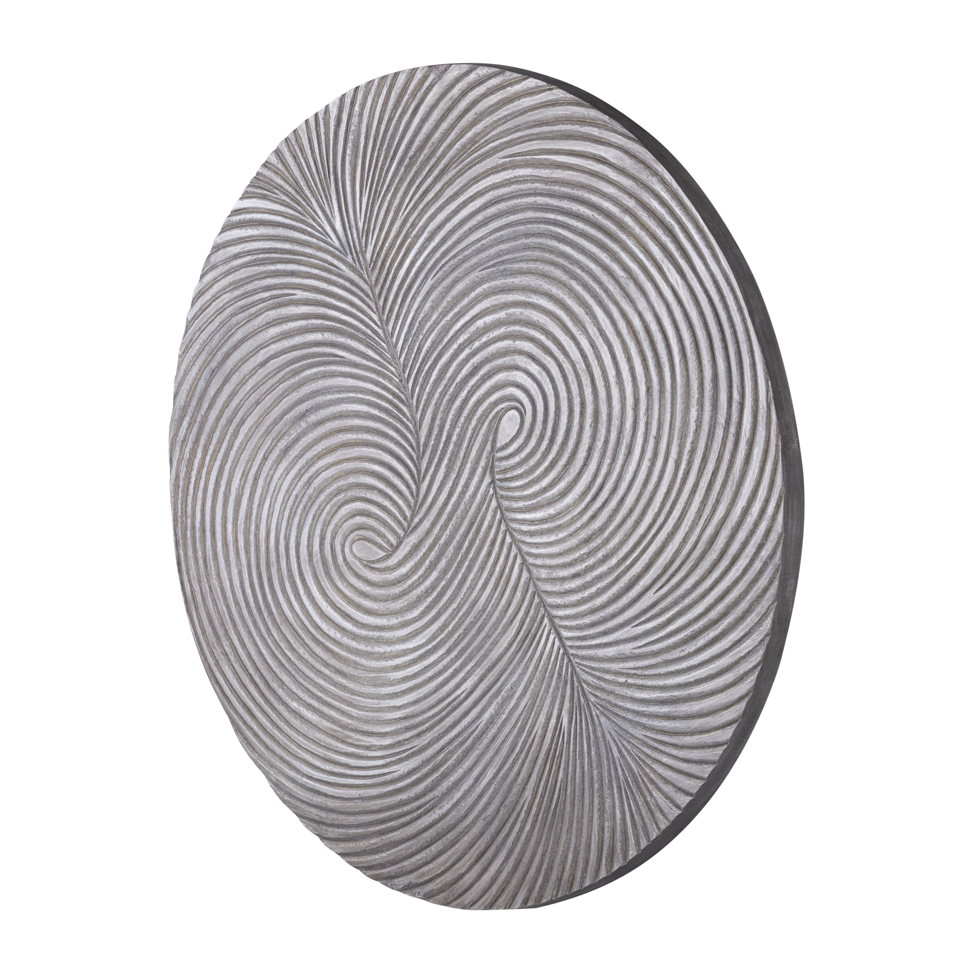 Wiktor Brown MDF round wallpanel swirl carved S