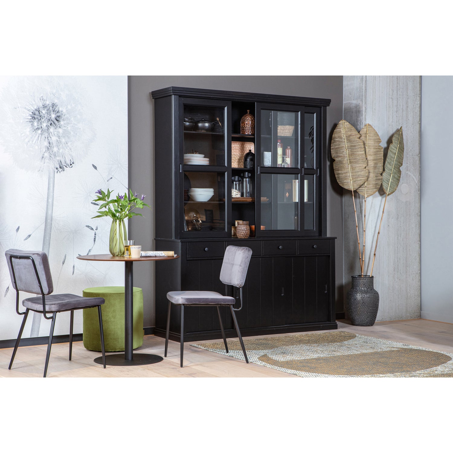 Woood Buffetlkastkast Lagos Grenen Zwart