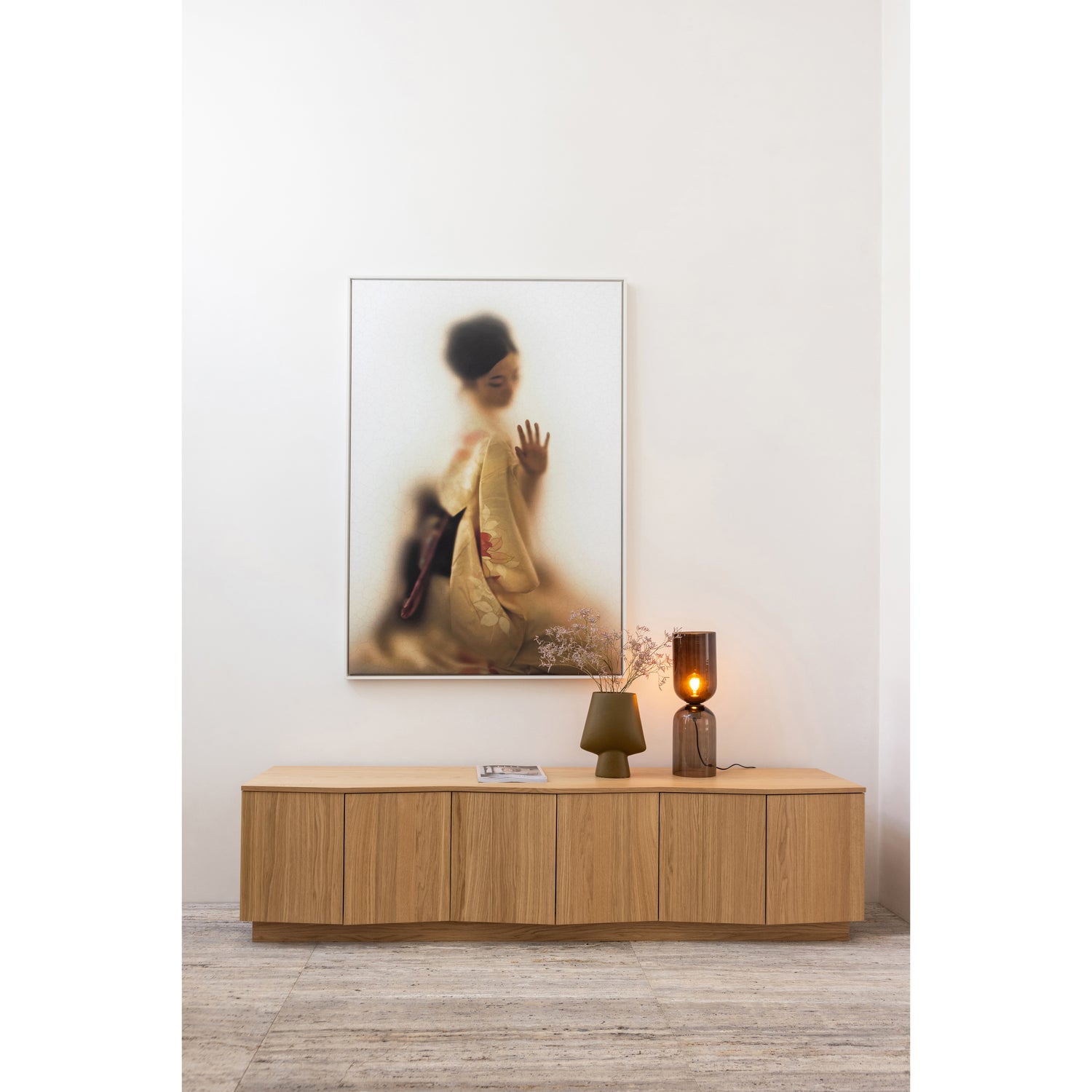 ZUMA TV MEUBEL 200CM EIKEN TRANSPARANT [fsc]