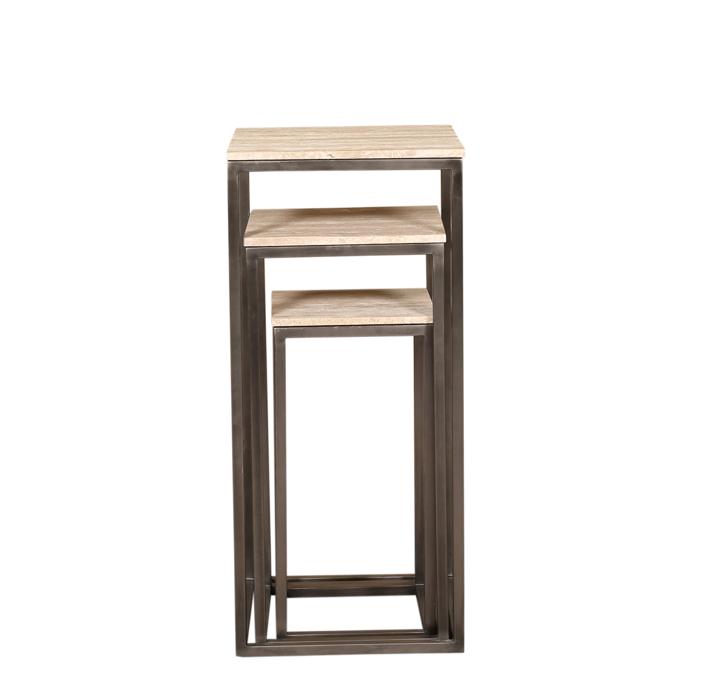 Zoah Black Travertine square sidetable SV3