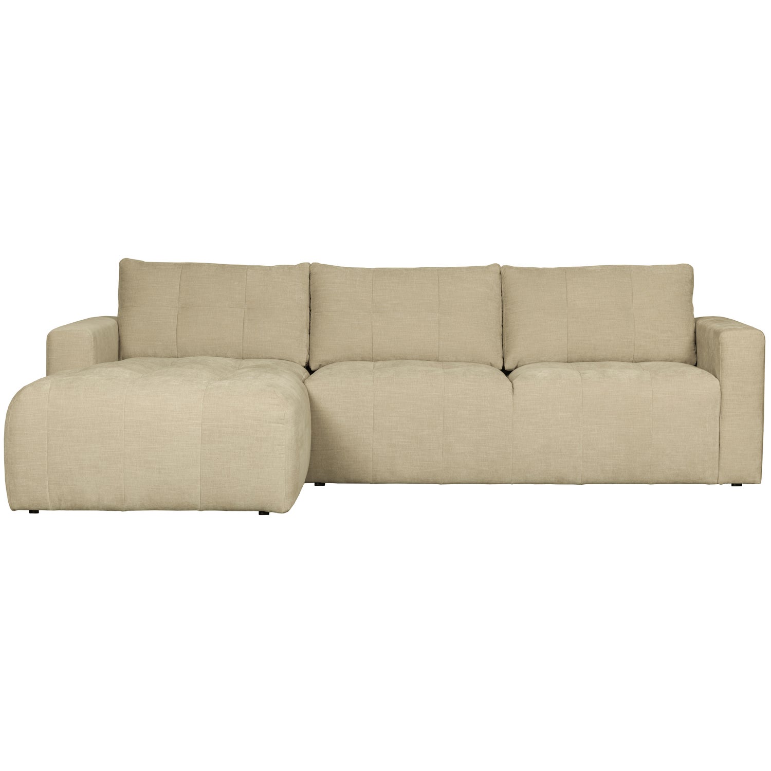 Bar Chaise Longue Geweven Stof Links Zand