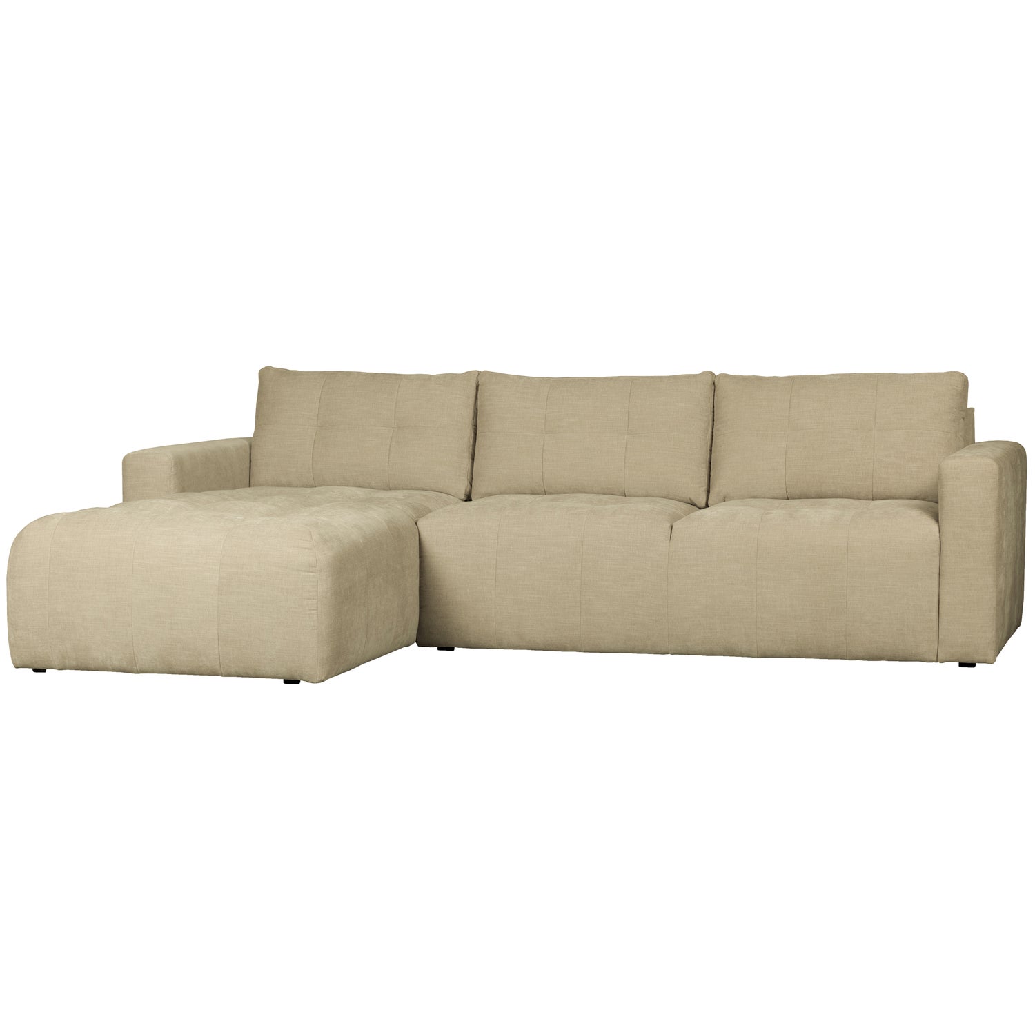 Bar Chaise Longue Geweven Stof Links Zand