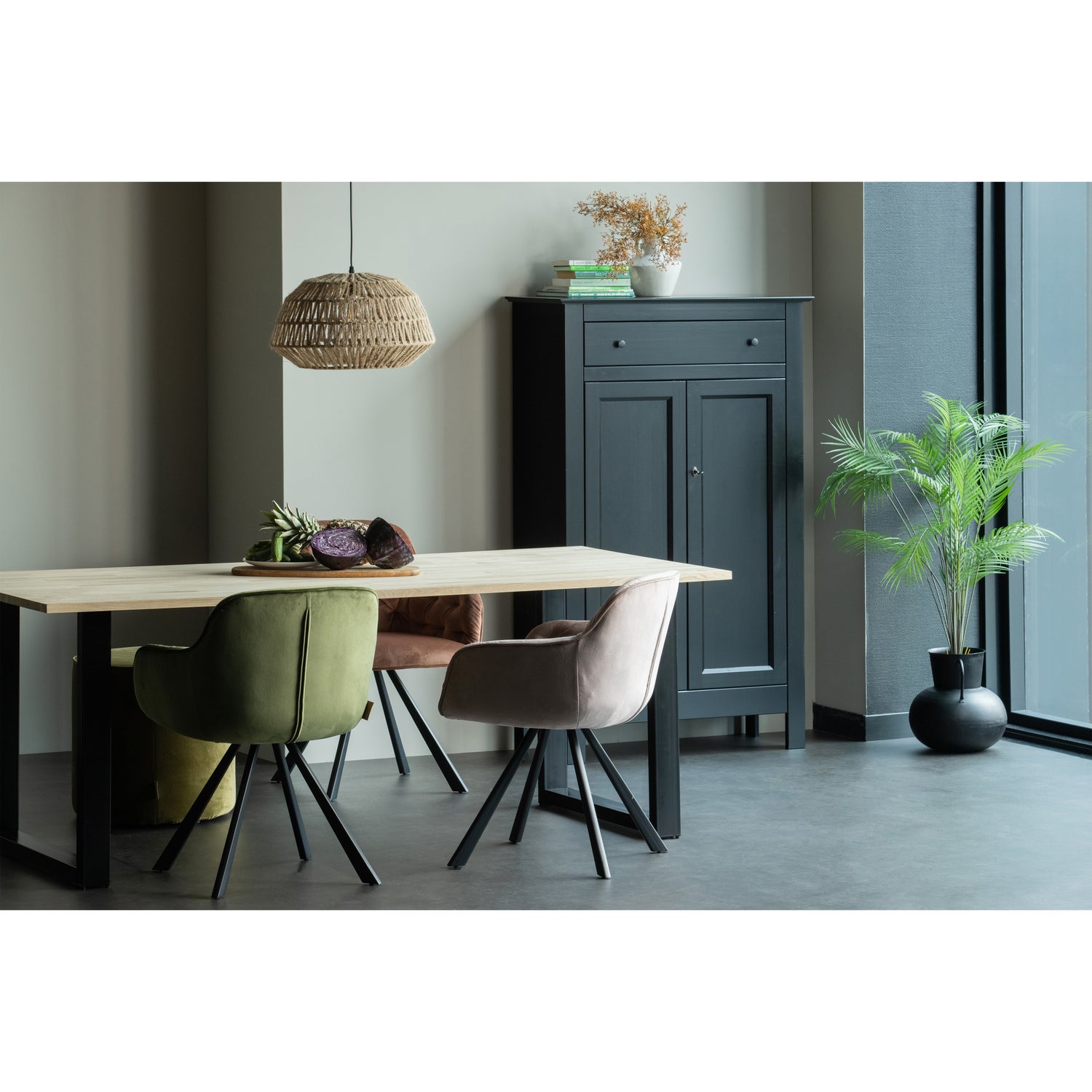 Combi-tablo: Eiken 200x90 & U-poot [fsc]