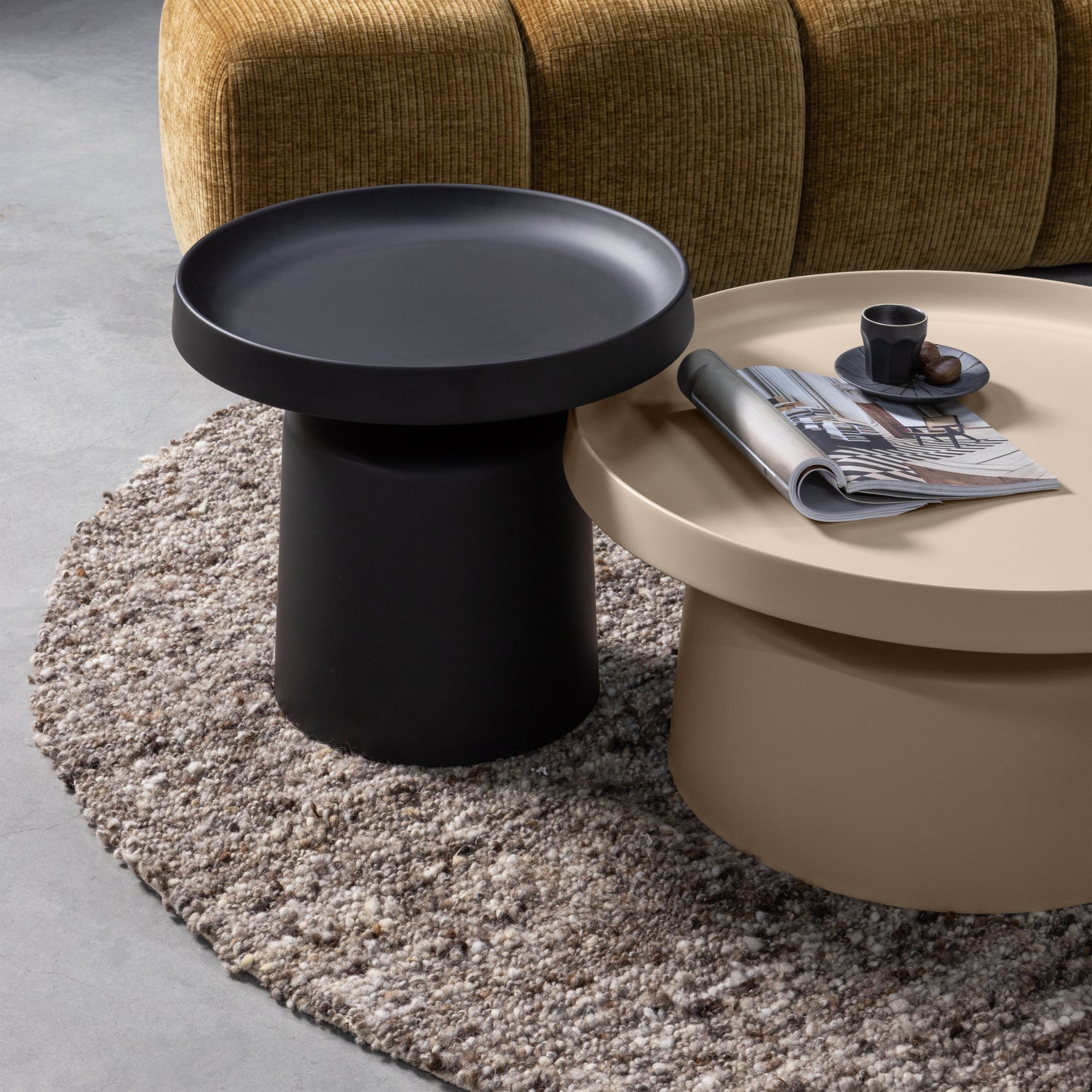 EFIA VLOERKLEED ROND WOL BRUIN MELANGE O200CM