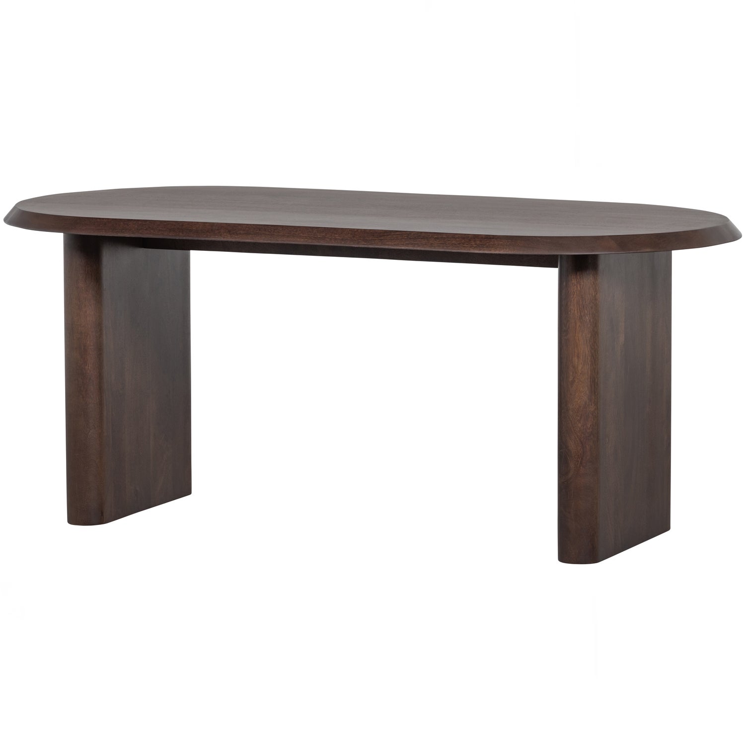 Ellips Eetkamertafel Mango Hout Walnoot 90x180cm