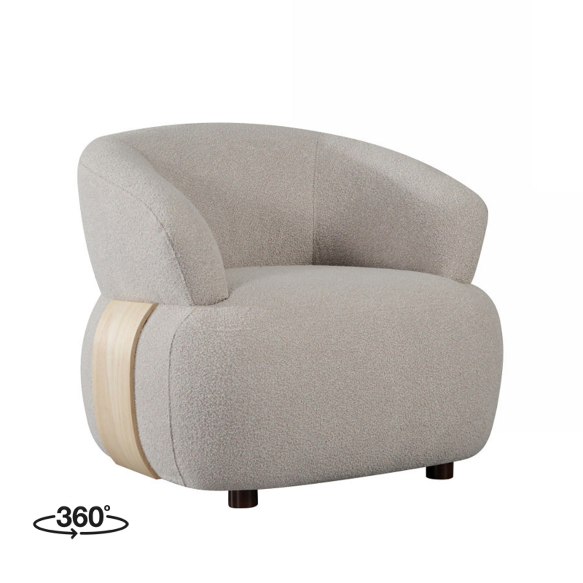Fauteuil Valenza - Naturel - Boucle - Naturel Eiken