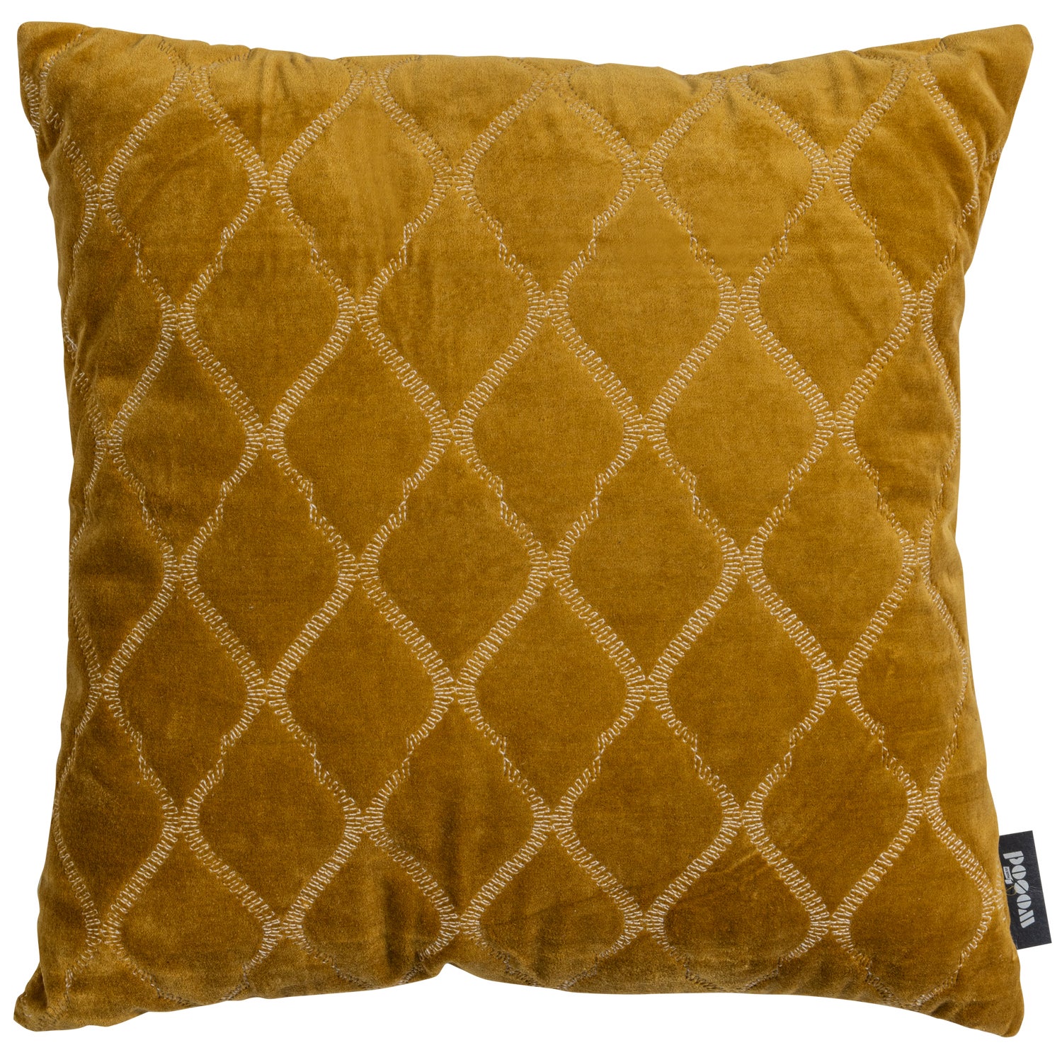 NELLA KUSSEN MET RUIT VELVET WARM GEEL 45x45CM