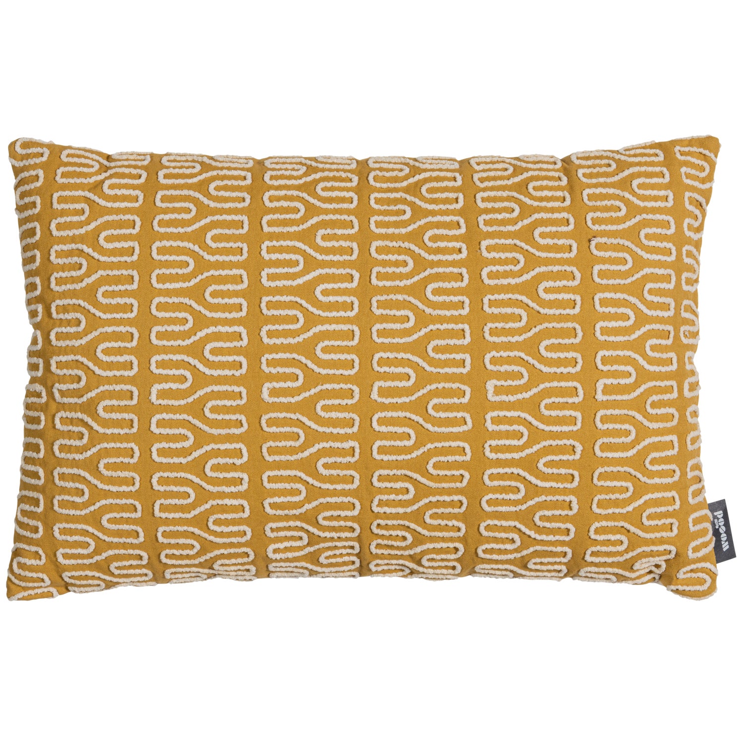 NIMA KUSSEN MET CHENILLE BORDUUR WARM GEEL 40x60CM
