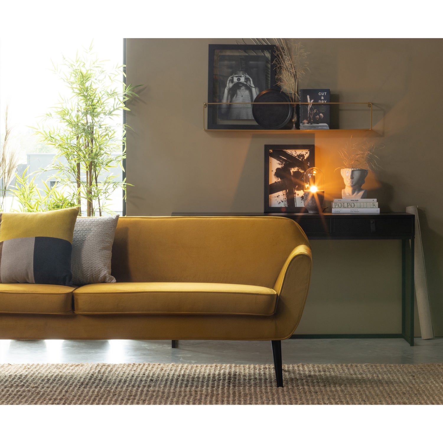 Rocco Xl Sofa 230 Cm Fluweel Oker