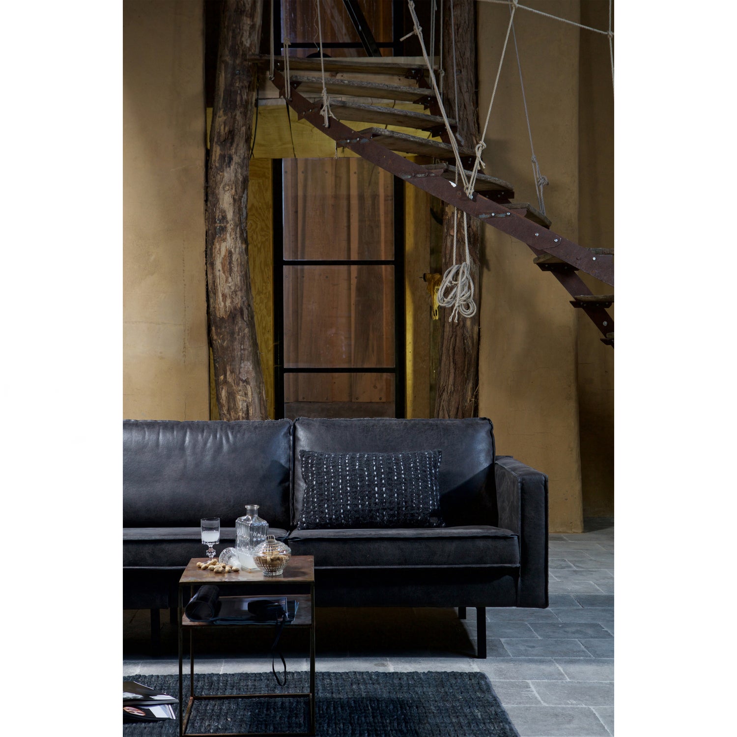 Rodeo Chaise Longue Links Zwart