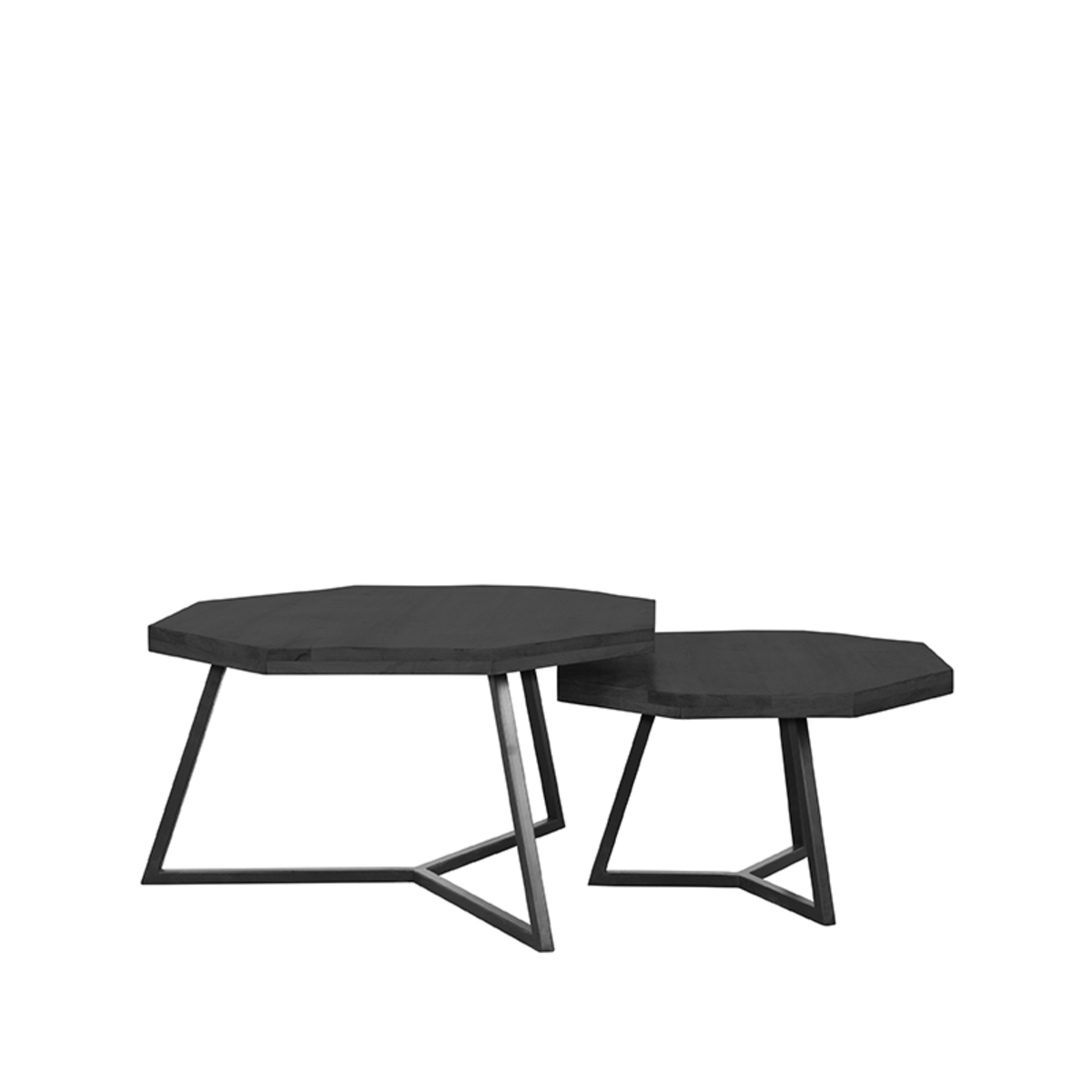 Salontafel Figure - Zwart - Mangohout - 70 cm