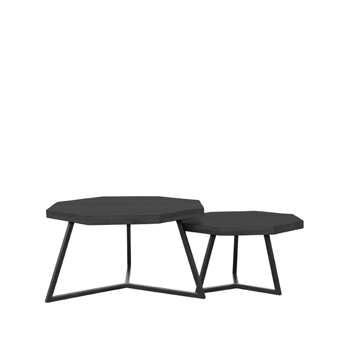Salontafel Figure - Zwart - Mangohout - 70 cm