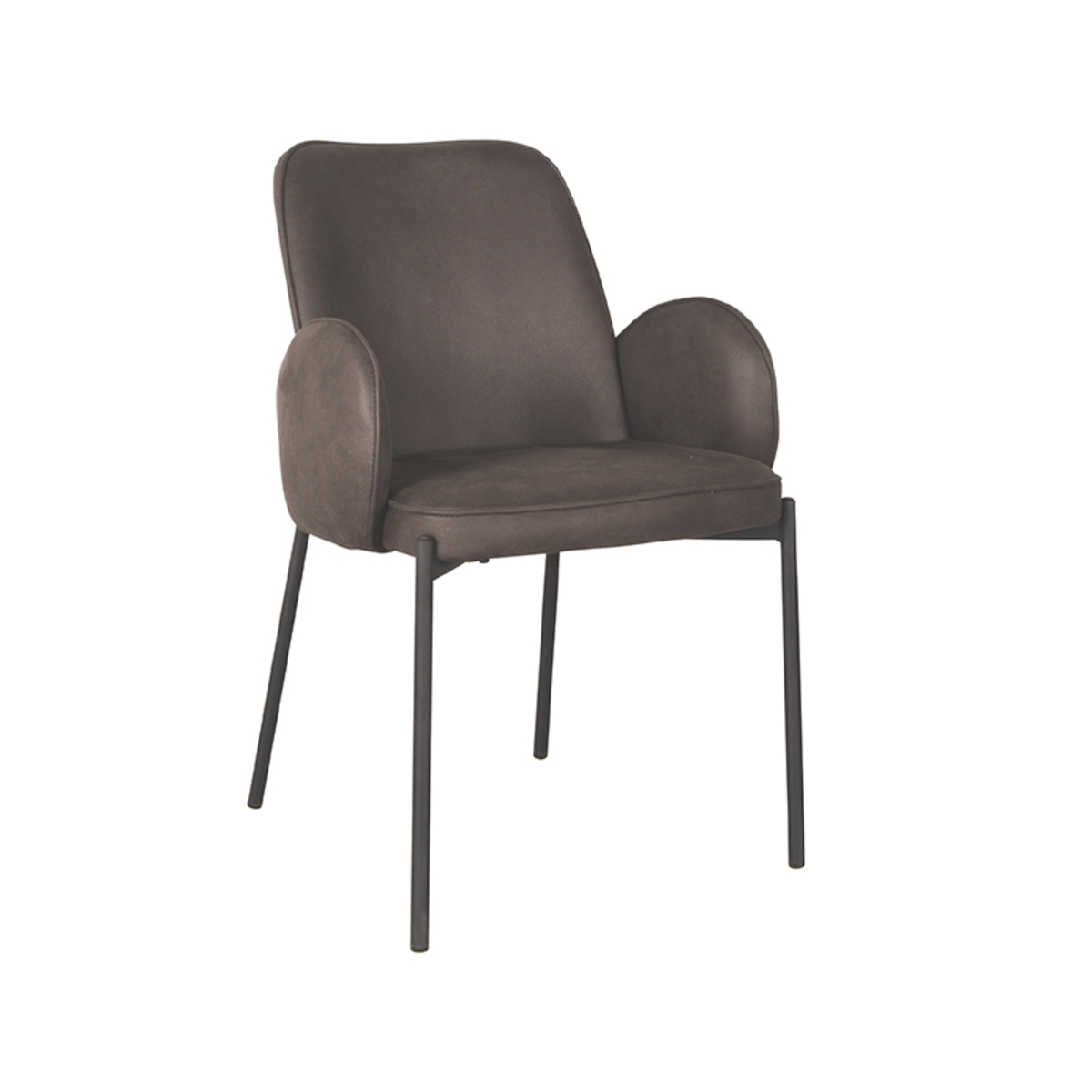 Set V 2 - Eetkamerstoel Jari - Antraciet - Microfiber