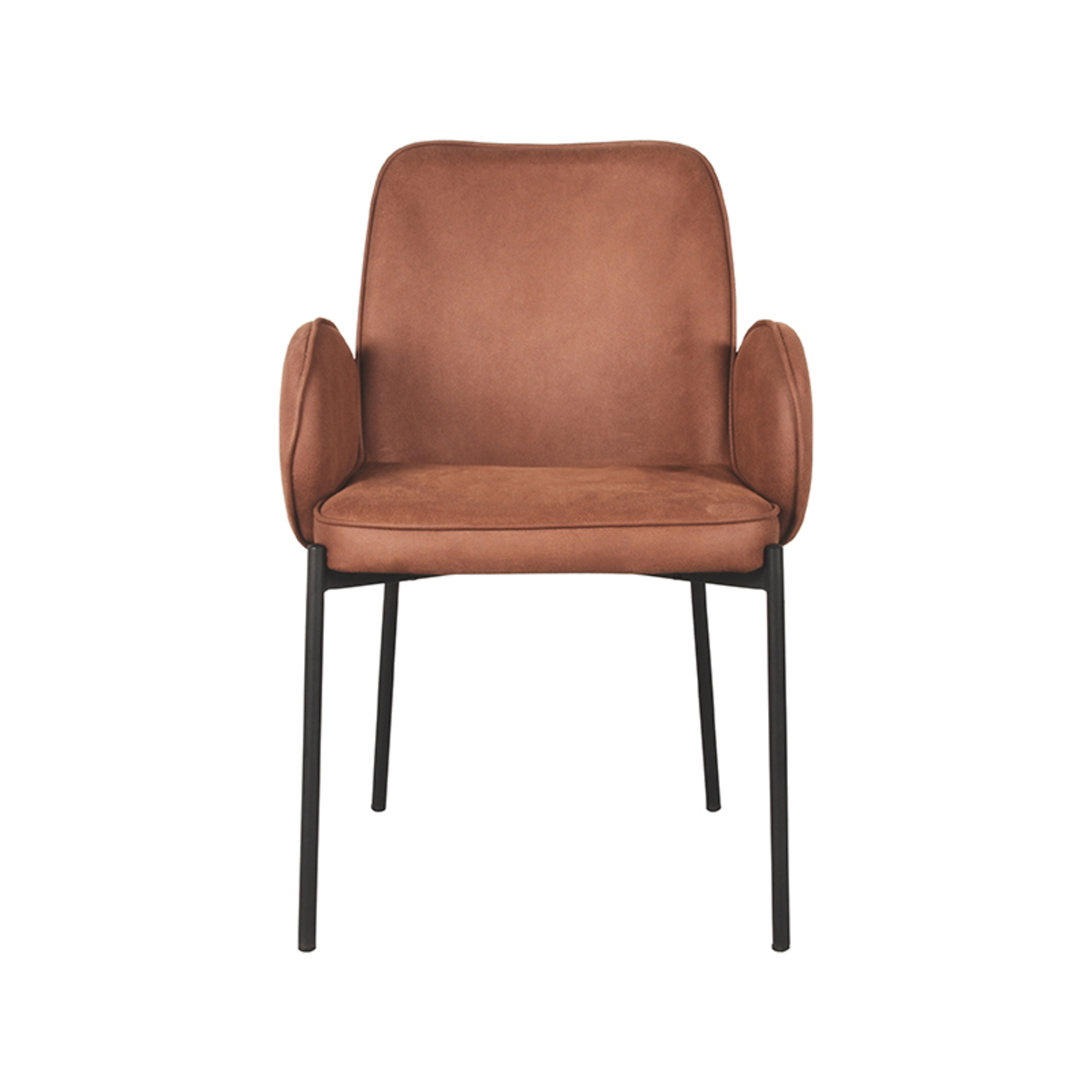 Set V 2 - Eetkamerstoel Jari - Cognac - Microfiber
