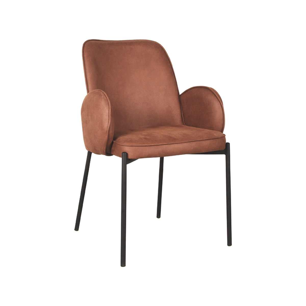Set V 2 - Eetkamerstoel Jari - Cognac - Microfiber