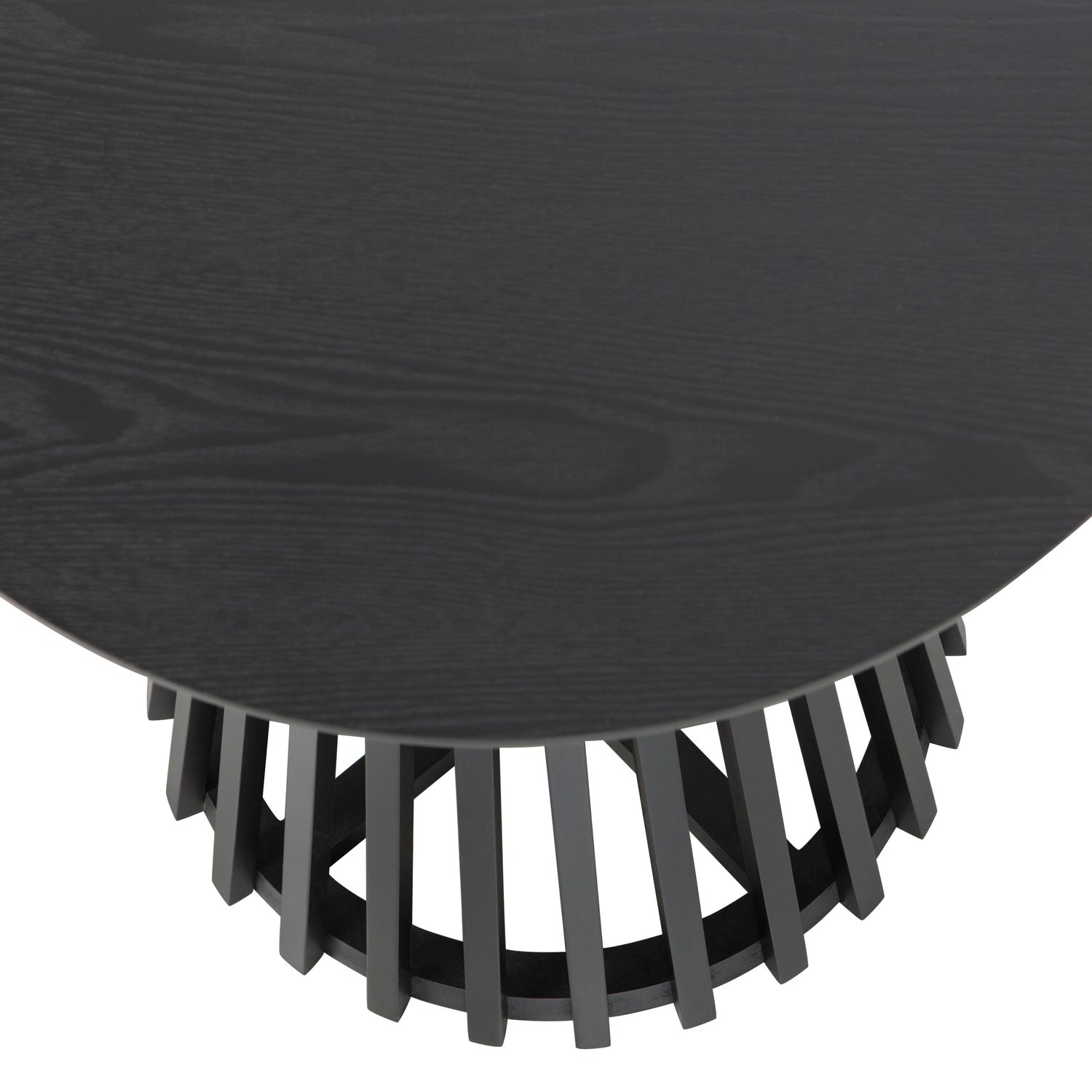 Slats High Bijzettafel Hout Zwart 48xØ50