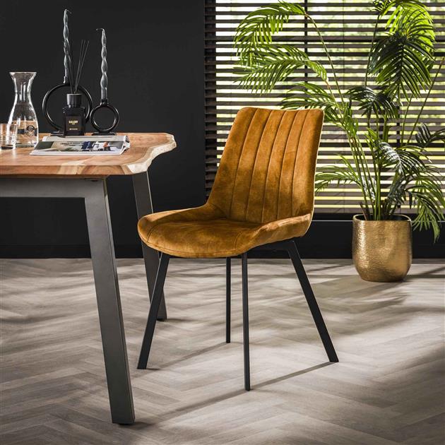 Stoel brede zit. VPE4 / Goudkleurig velours