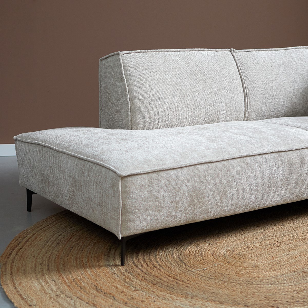 U-Bank River Chaise longue Rechts Beige