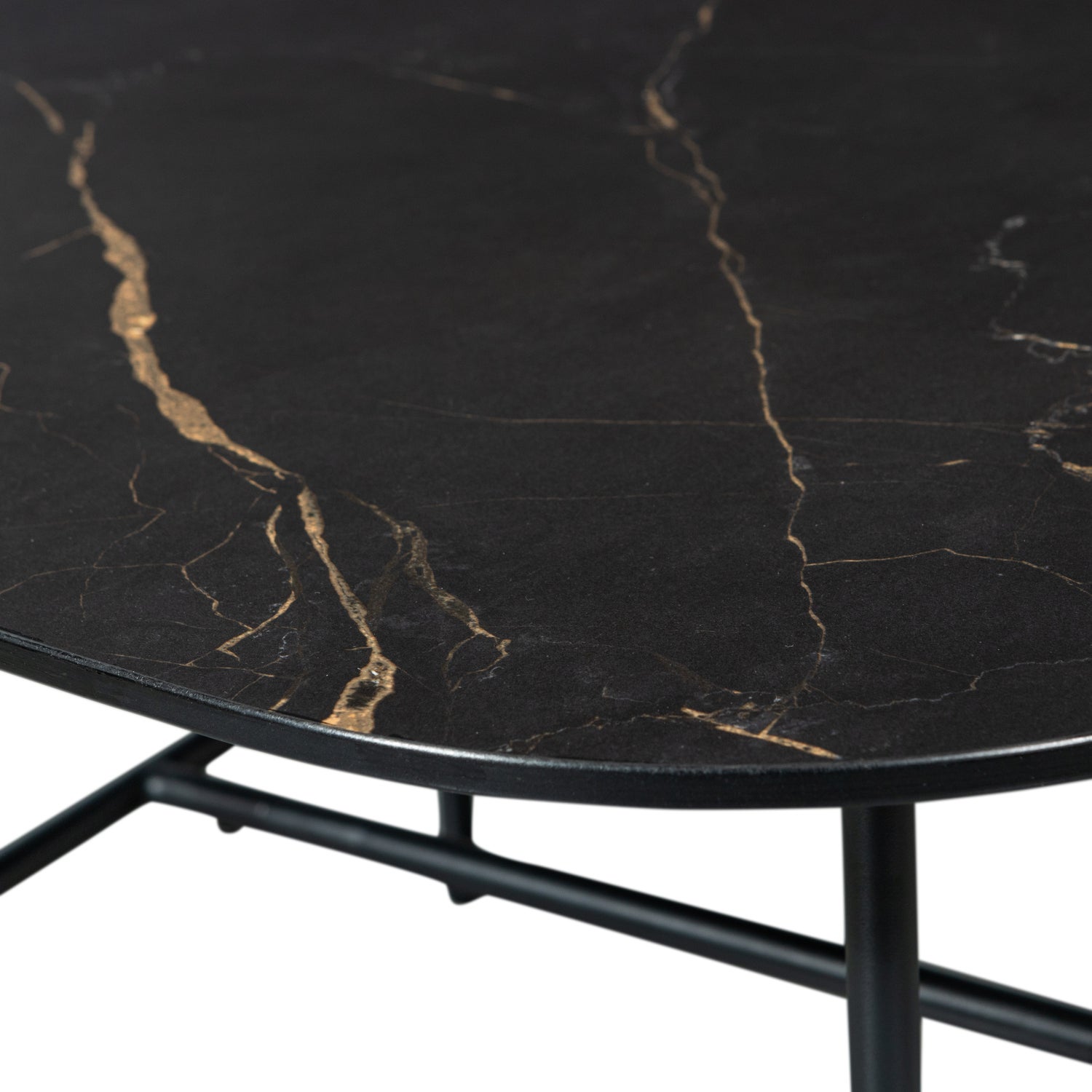 Moderne ronde marmeren salontafel, set van 2