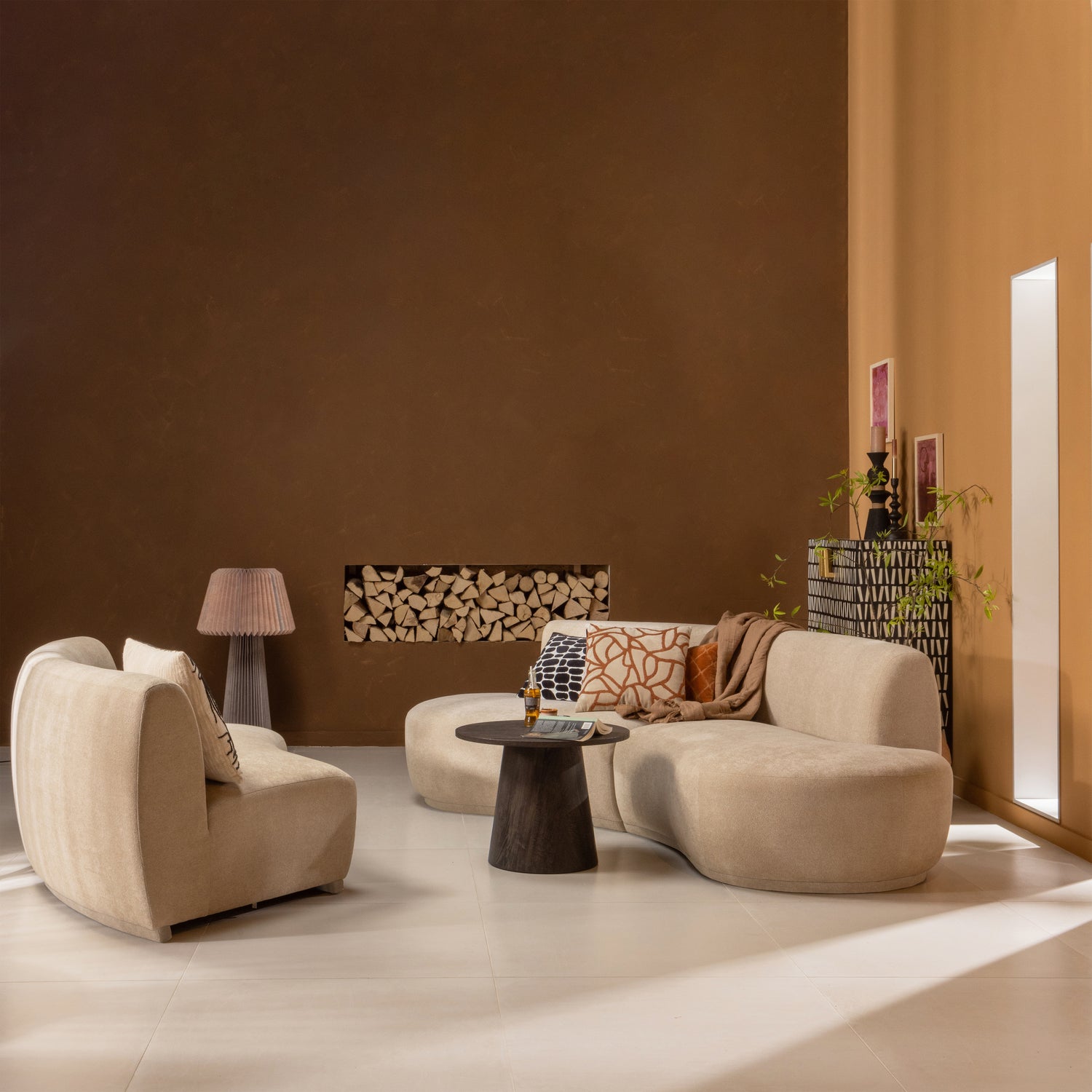VITO SALONTAFEL MDF DONKERBRUIN 40xØ80CM
