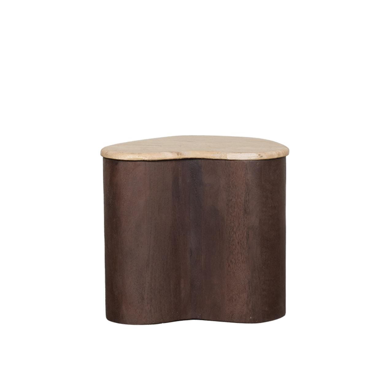 Bijzettafel Davi - Espresso - Travertin - 40 cm