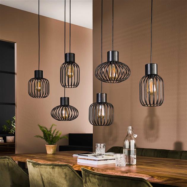 Hanglamp 3+3 mix metal / Charcoal