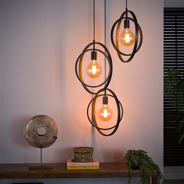 Hanglamp 3L Turn around getrapt / Charcoal